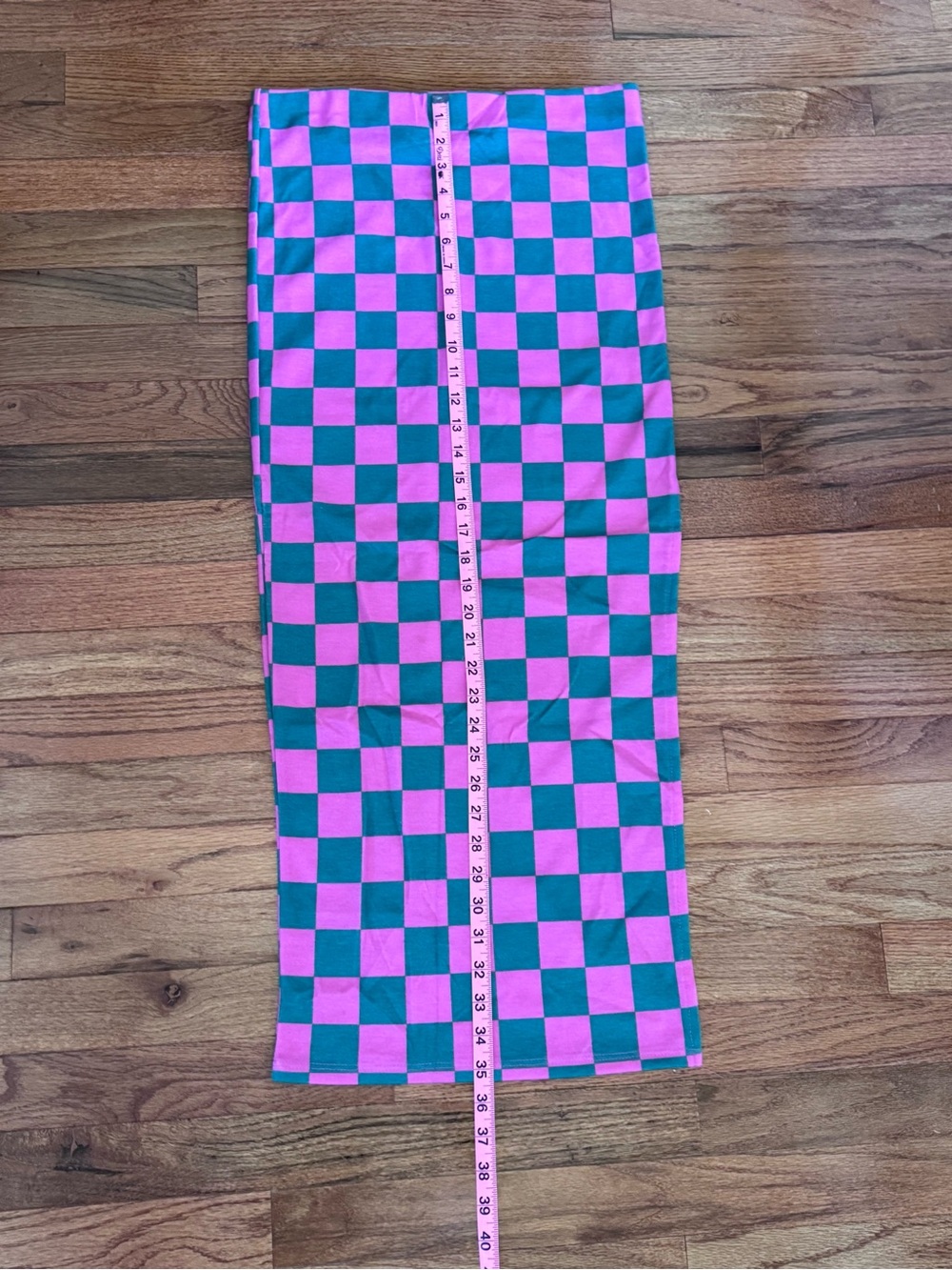 Jade by Jane Checkerboard Maxi Skirt in Pink and Green - Picture 5 of 6
